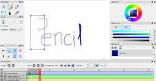Pencil 2D Animation - Ecrã da aplicação em utilização 